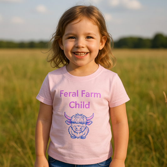 Feral Farm Child Pink Tee