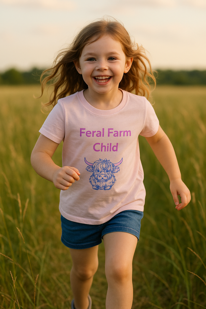 Feral Farm Child Pink Tee