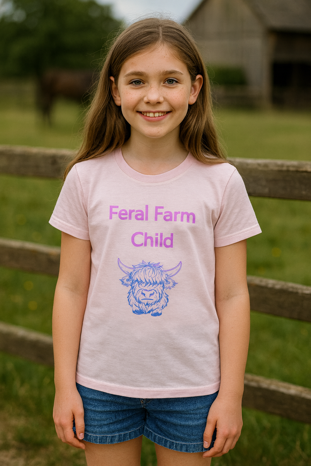 Feral Farm Child Pink Tee
