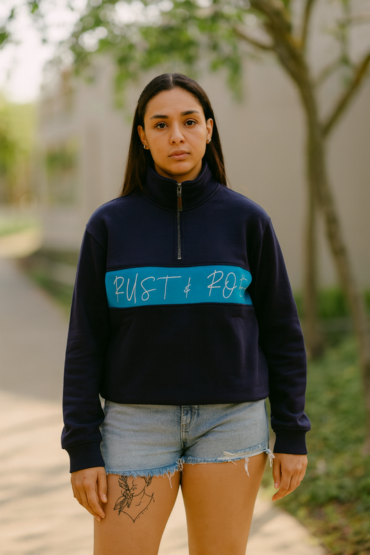 Navy Panel Quarter Zip